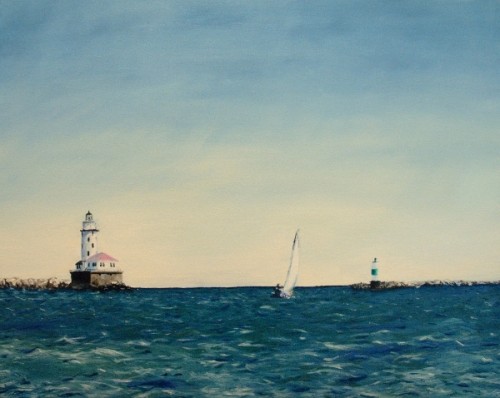 Through the Breakwater, Chicago painting