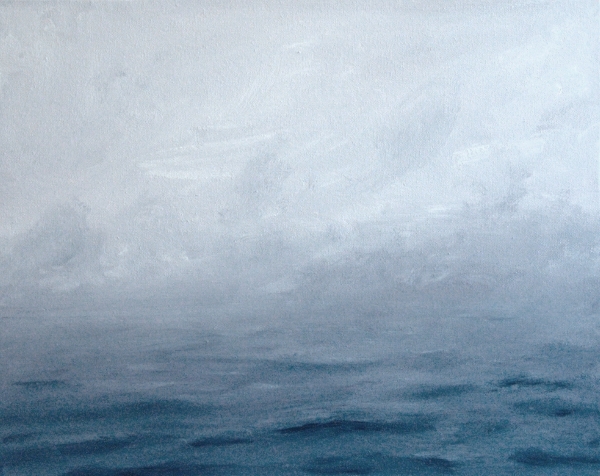 Fog, Lake Michigan painting