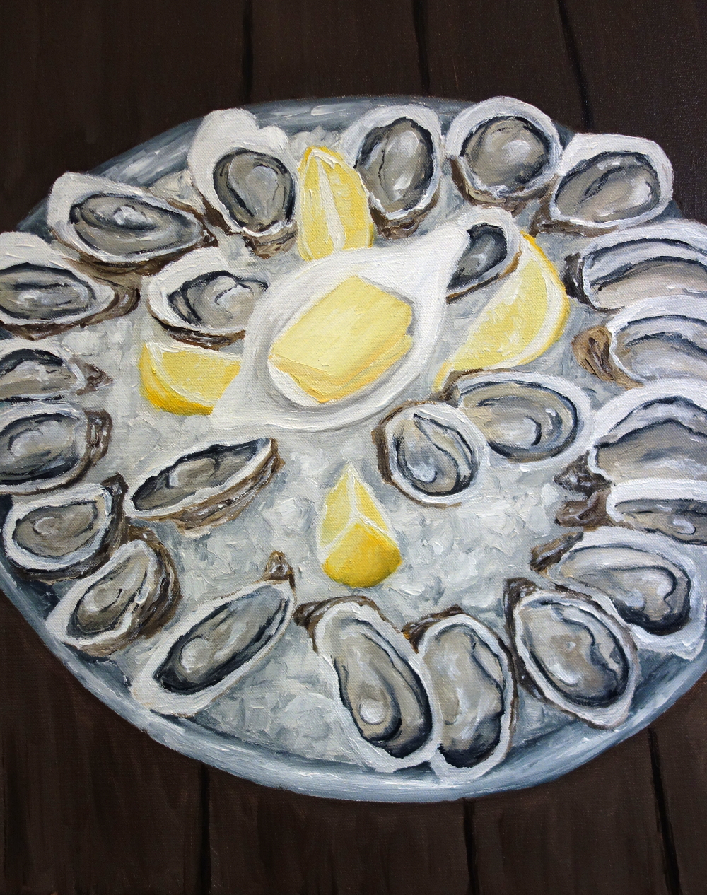 Plate of Oysters painting