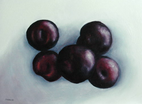 plums oil painting